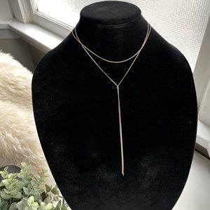 Blue Ruby - 14k gold fill layered choker necklace